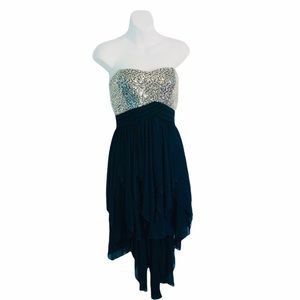 Sequin Hearts Strapless Party Dress